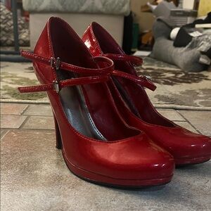 Chic Red Patent Leather Heels